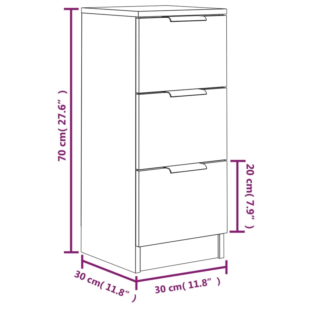 Buffet credenza cassettiera armadio mobile contenitore organizer per cucina soggiorno salotto 30 x 30 x 70 cm legno ingegnerizzato marrone 02_0030867