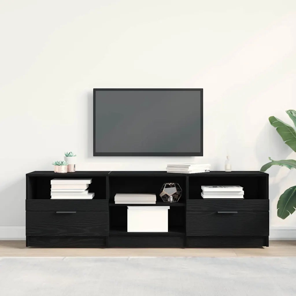 Mobile TV | Armadietto TV | Mobile Porta TV Rovere Nero 150 x 33,5 x 45 cm Legno multistrato