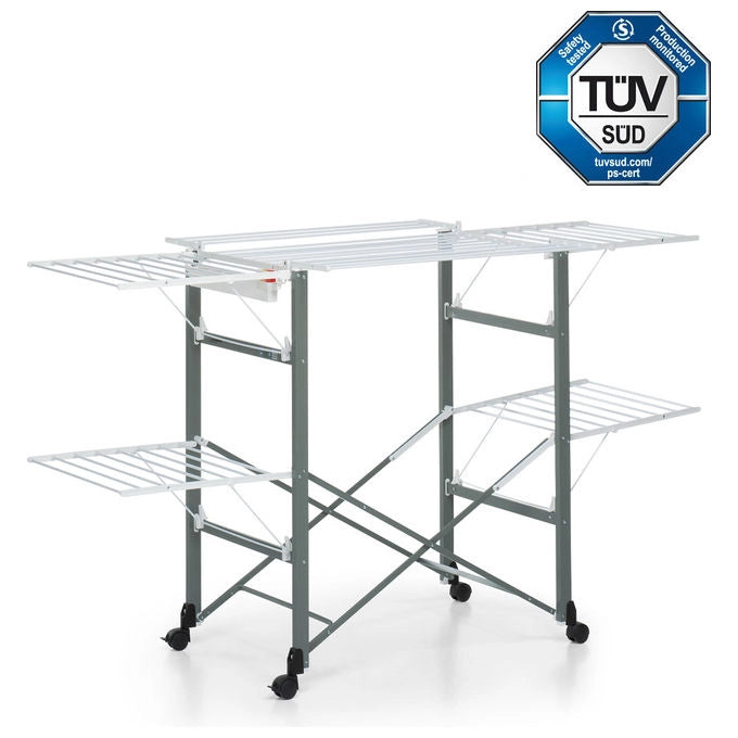 Foppapedretti 9900420016 Gulliver Evo Stendibiancheria pieghevole 27 m con ruote colore Alluminio