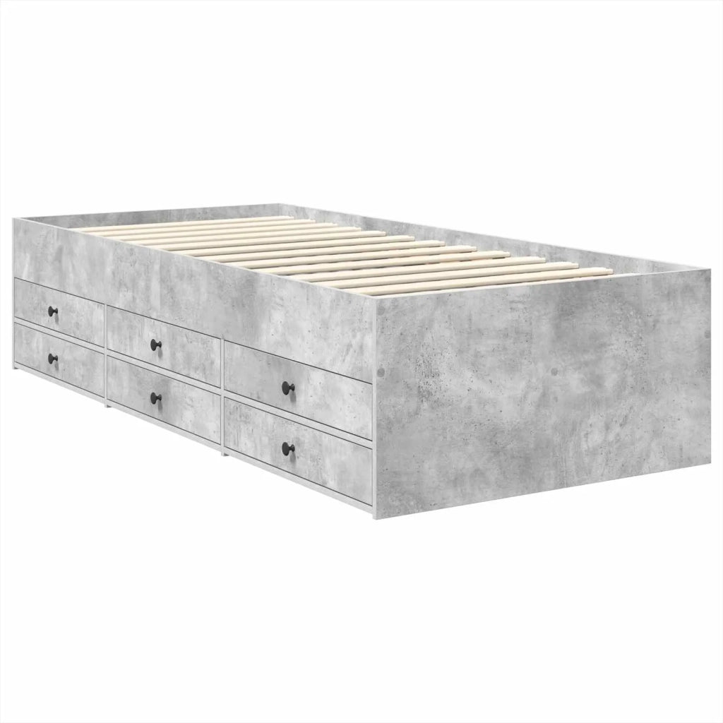 Daybed Grigio Cemento e Nero 100 x 200 cm Legno multistrato