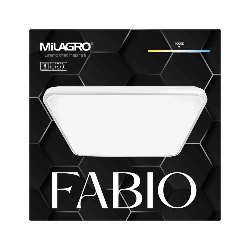 Plafoniera LED Milagro Fabio quadrata 47cm 35W bianca