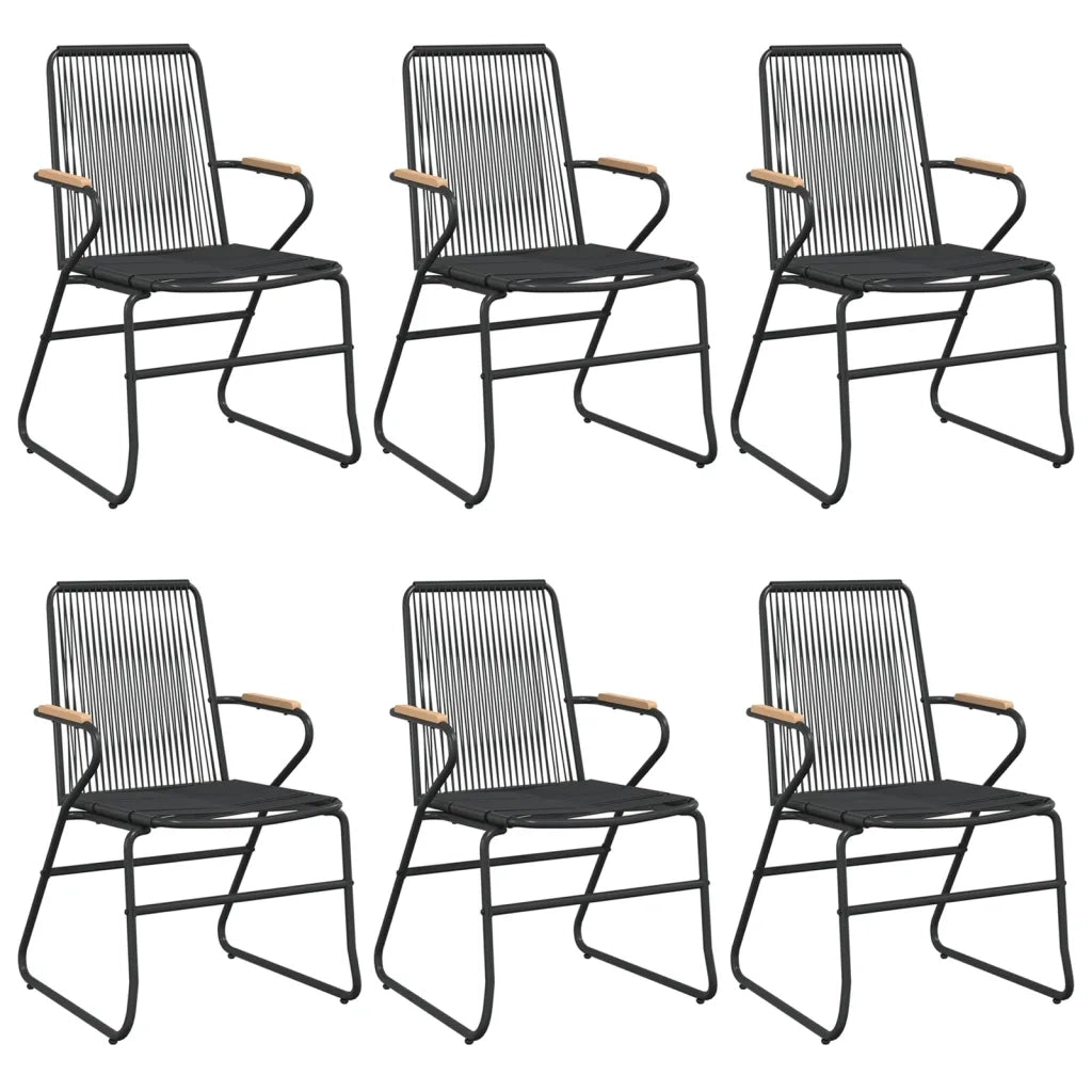 Set da Pranzo da Giardino 7 pz Nero in Rattan PVC 3156577