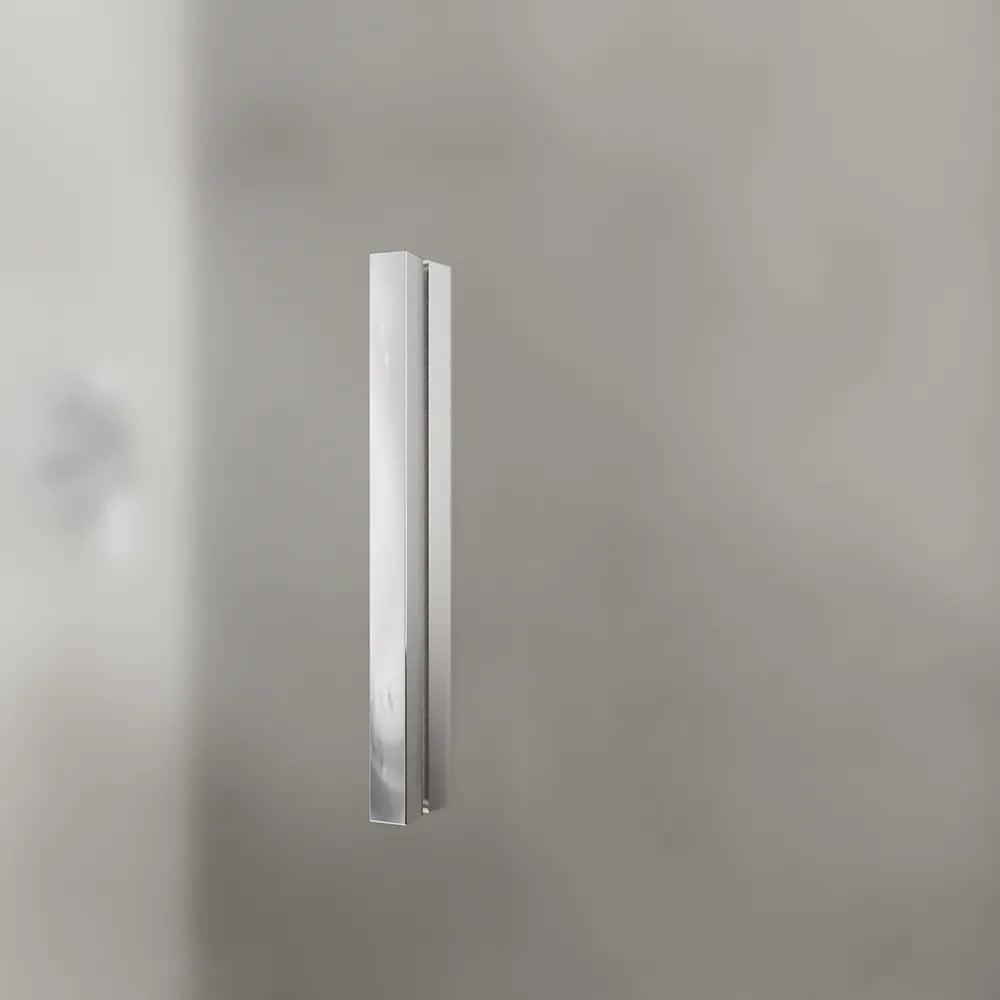 Box doccia slim 70x90cm con porta a libro e parete fissa profili cromati e vetro 6mm opaco h190| Portofino