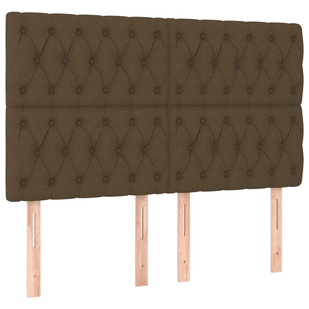 Letto a Molle Materasso e LED Marrone Scuro 160x200 cm Tessuto