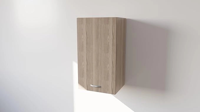 Pensile Cucina in Legno Nobilitato Olmo Mobile Alto con 1 Anta, Pensile Componibile Moderno Made in Italy (H60XL40XP32cm)