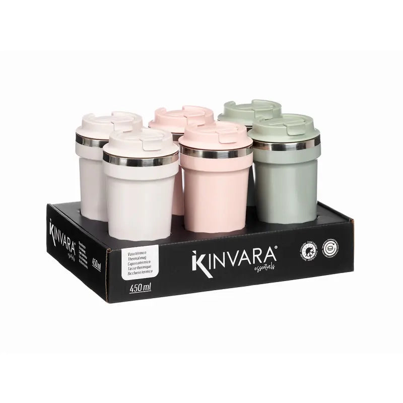 Bicchiere termico con coperchio 450 ml colori assortiti