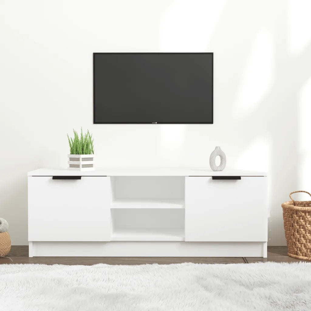 Mobile Porta TV-Mobile per TV-Credenza TV Bianco 102x35x36,5 cm in Legno Multistrato