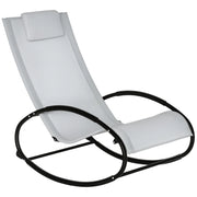 Sedia a Dondolo da Giardino Zero Gravity ¨C zephmum ¨C Grigia, Tessuto Traspirante, 105x62x88 cm