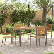 Sedie impilabili da giardino 4 pcs Marrone e Grigio 3403059