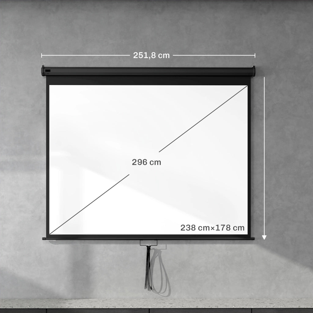 Schermo per proiettore 120 pollici 4:3 HD 4K ¨C Minimal ¨C Nero metallo 244x183cm