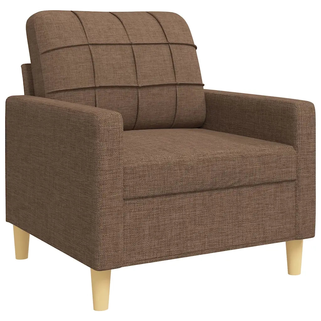 Set Divani 4 pz con Poggiapiedi e Cuscini Marrone Tessuto 3278314