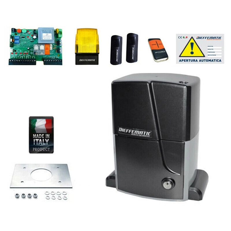 KIT AUTOMAZIONE CANCELLO AUTOMATICO SCORREVOLE 2000KG 230V 220 MOTORE AUTOMATICO
