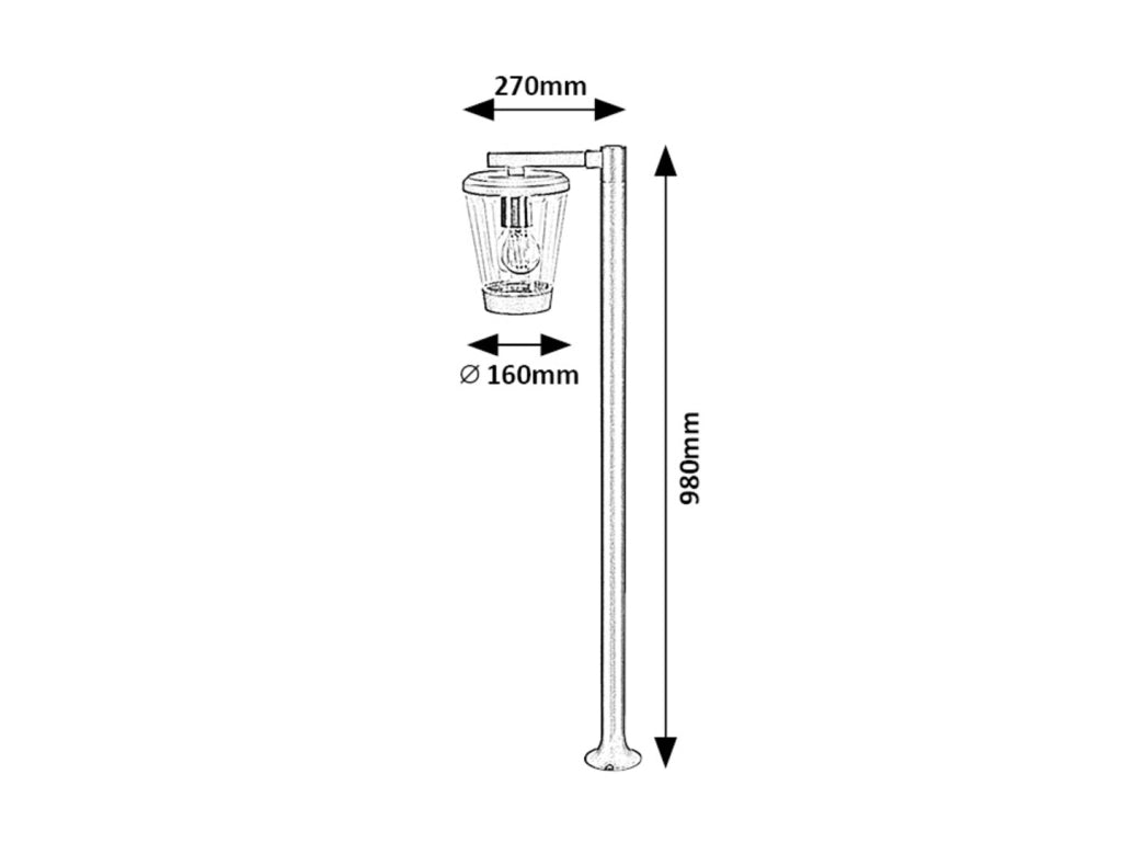 Lampada da giardino Rabalux Savano antracite E27 IP44