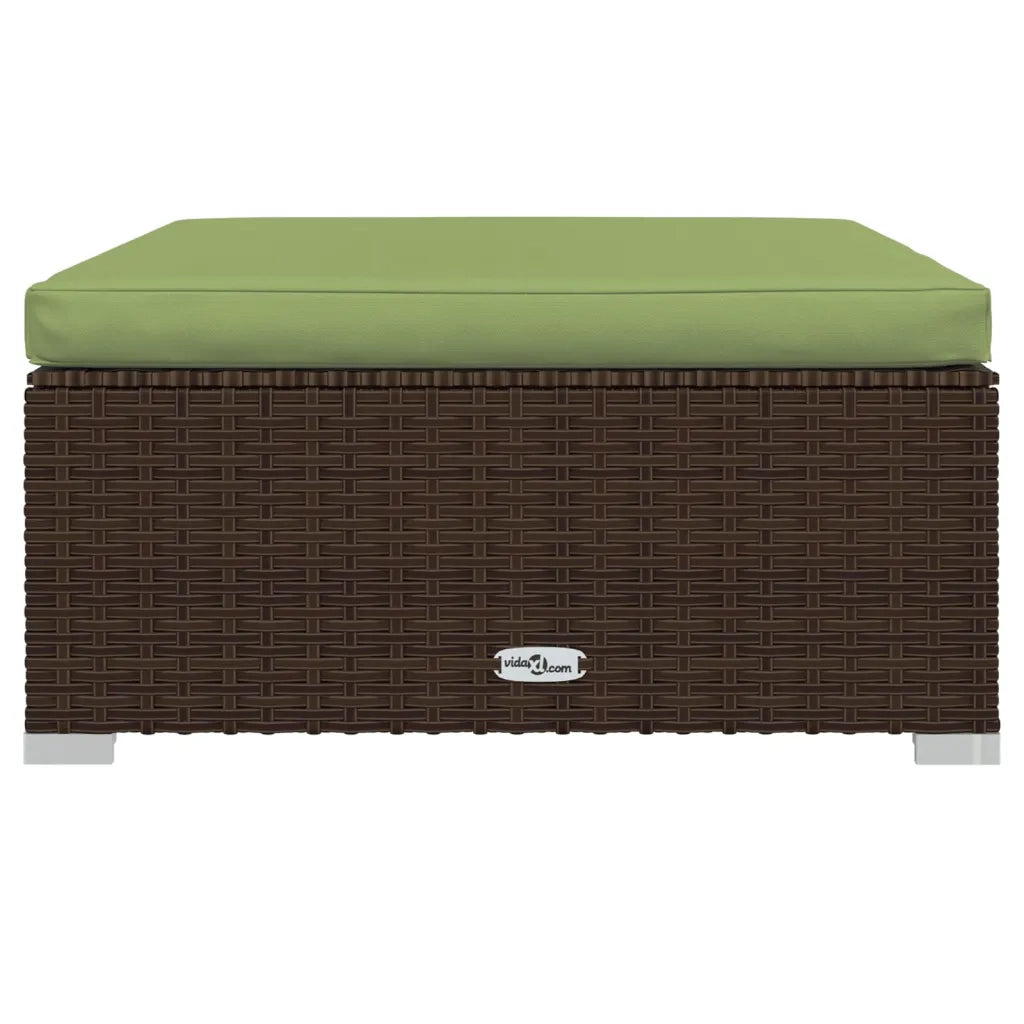 Set Divani da Giardino 7 pz con Cuscini in Polyrattan Marrone 3101820