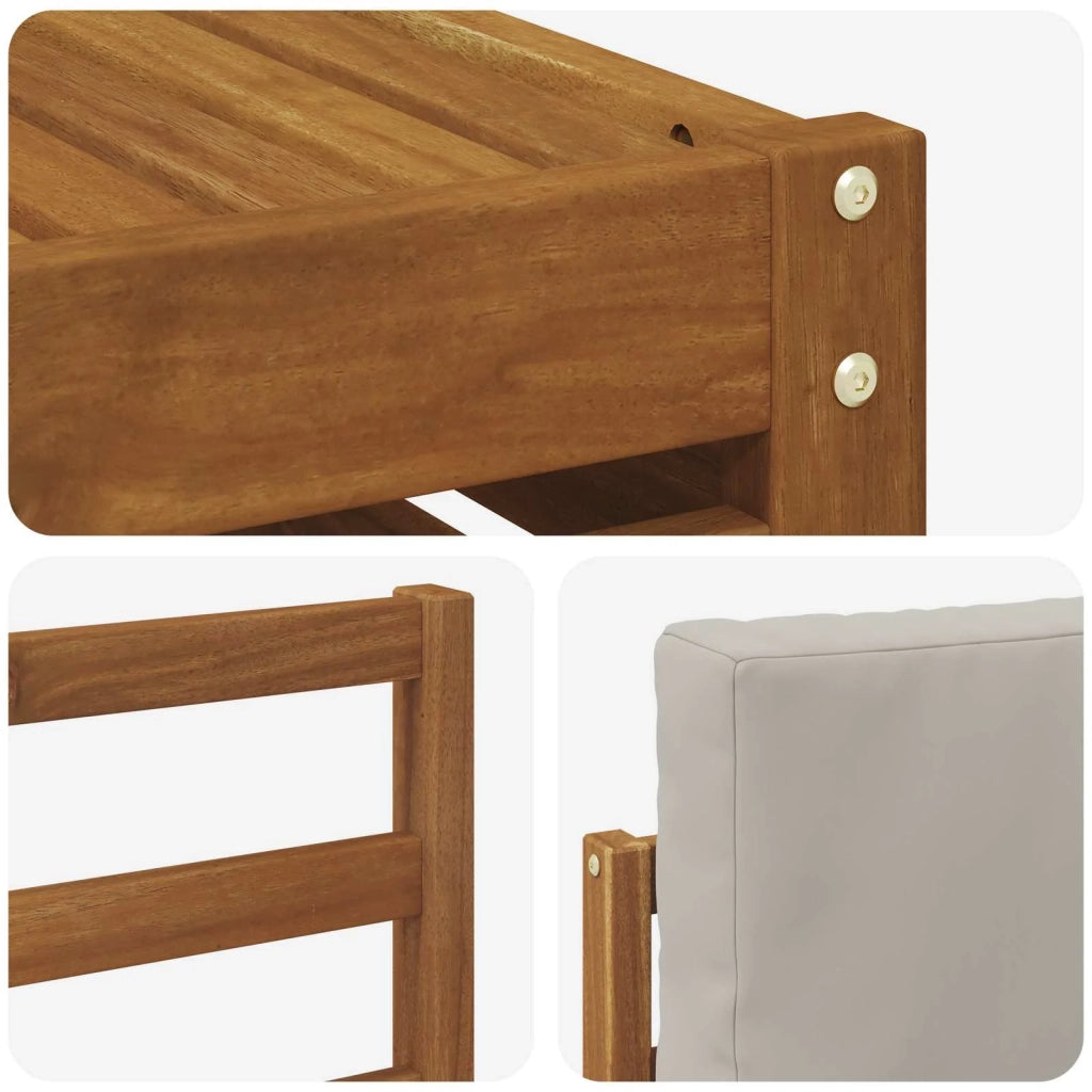 Set divano sezionale con cuscino 7 pcs Grigio Naturale e Chiaro 3375111