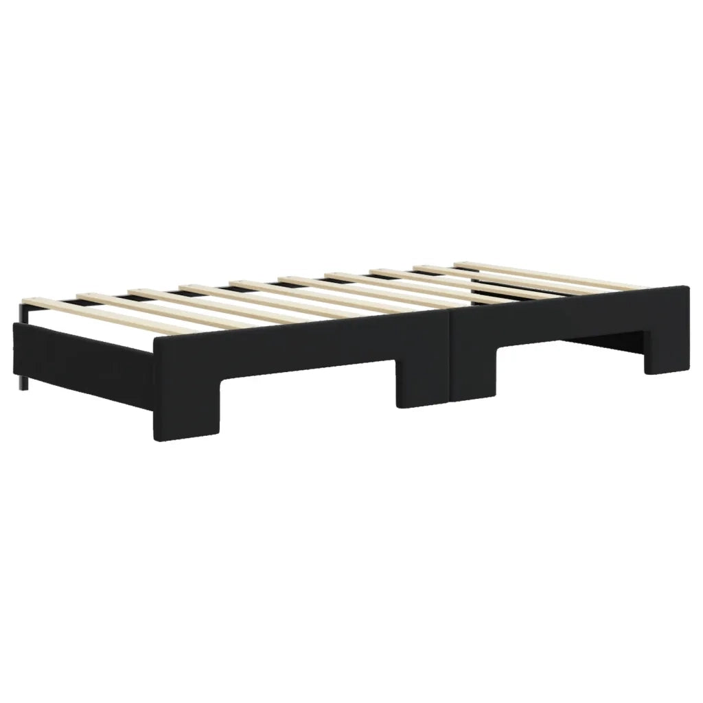Divano letto | Sof¨¤ letto | Letto singolo Estraibile con Cassetti Nero 90x190 cm in Velluto