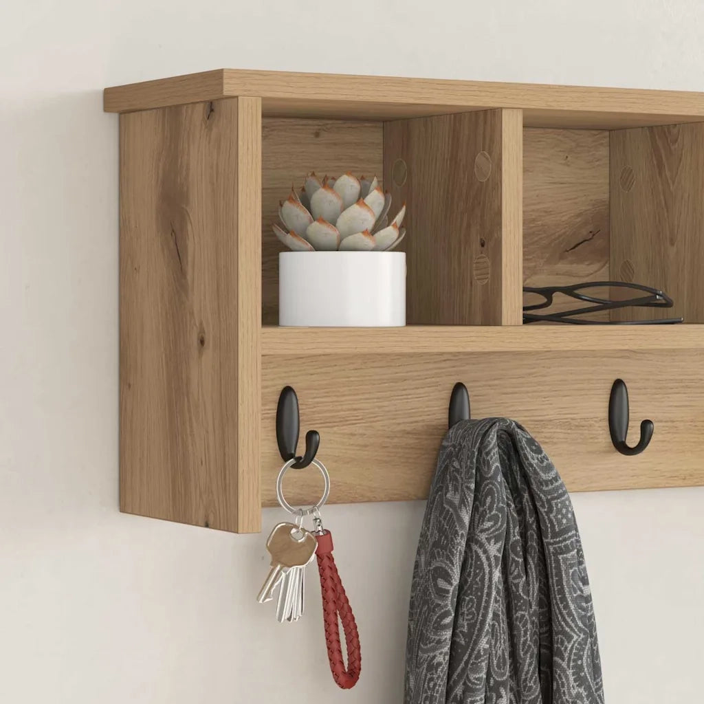 Appendiabiti a muro A parete Rovere artigianale 75 x 16 x 26 cm 874322
