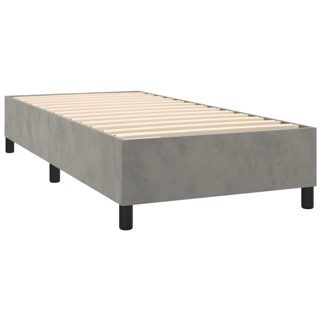 Letto a Molle Materasso e LED Grigio Chiaro 80x200 cm Velluto 3139709