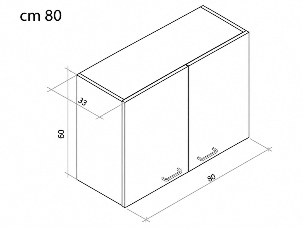 Pensile Cucina Pratika DH Mobile Sospeso Bianco 80x33x60 cm