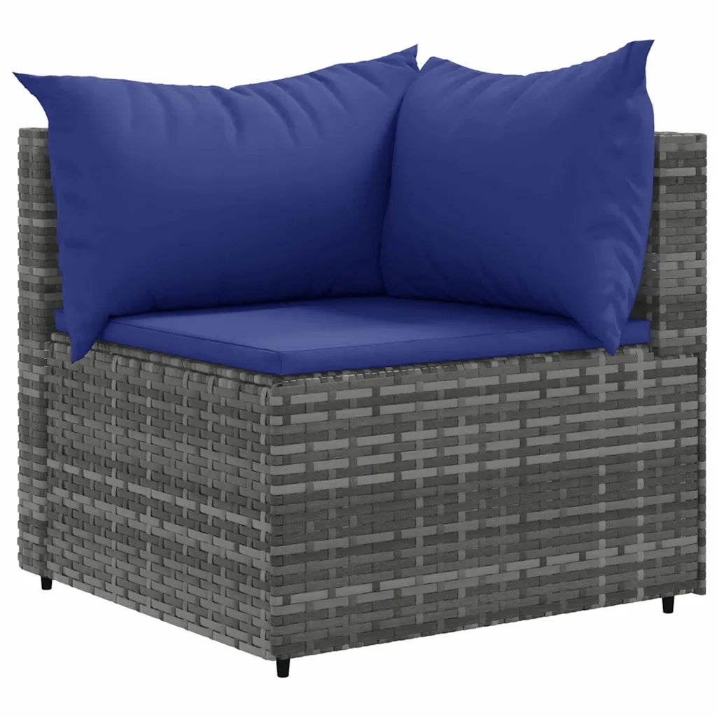 Set Divani da Giardino 6 pz con Cuscini in Polyrattan Grigio 3308111