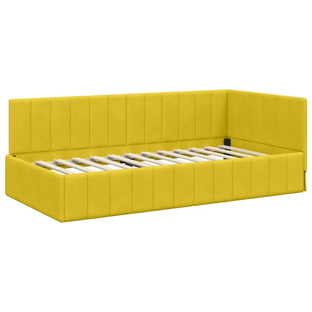 Struttura Letto Angolare con Materasso 2 pcs Giallo Velluto 3393874