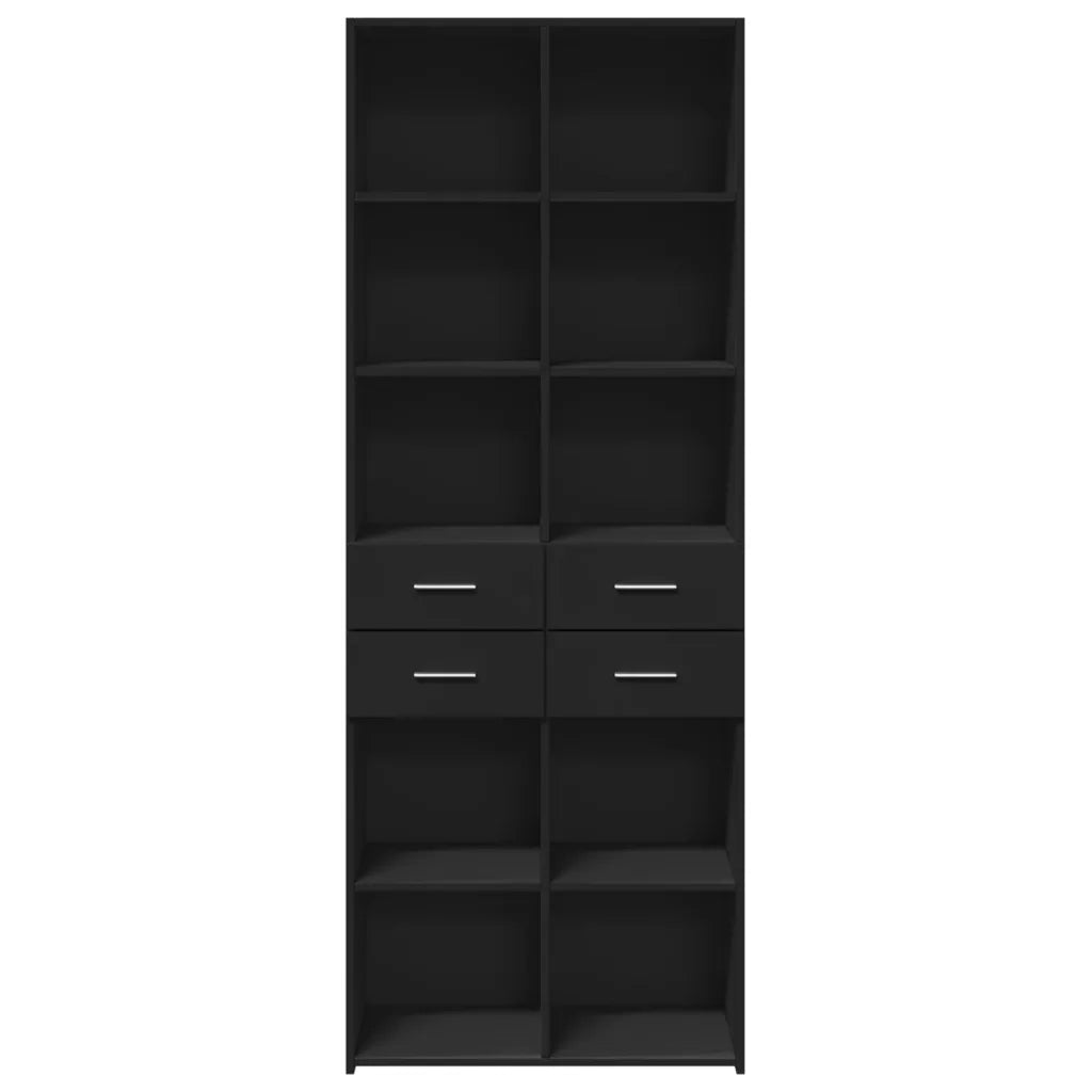 Credenza Nera 70x42,5x185 cm in Legno Multistrato 3281463
