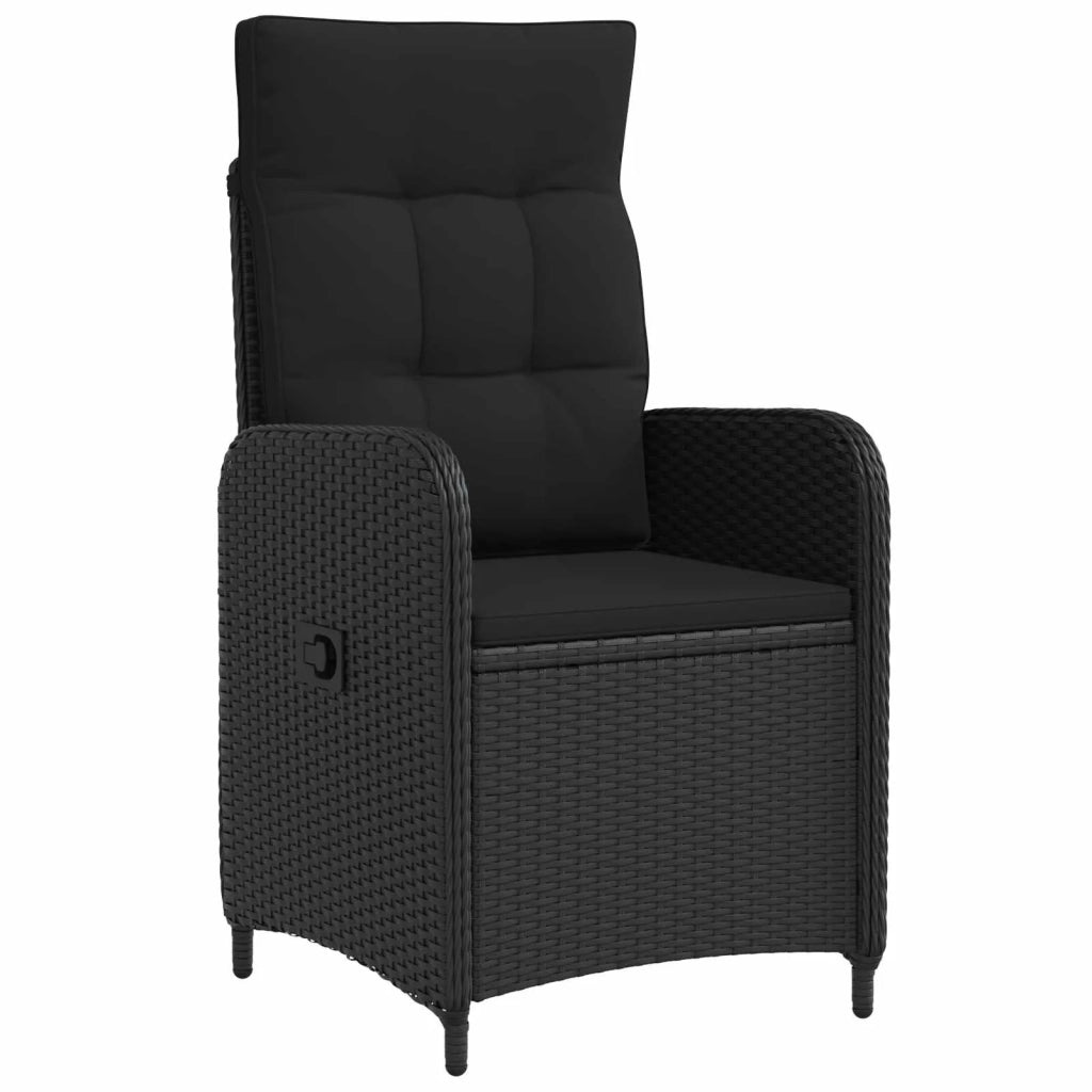 Set da pranzo per esterni 9 pz Nero polyrattan 3422305