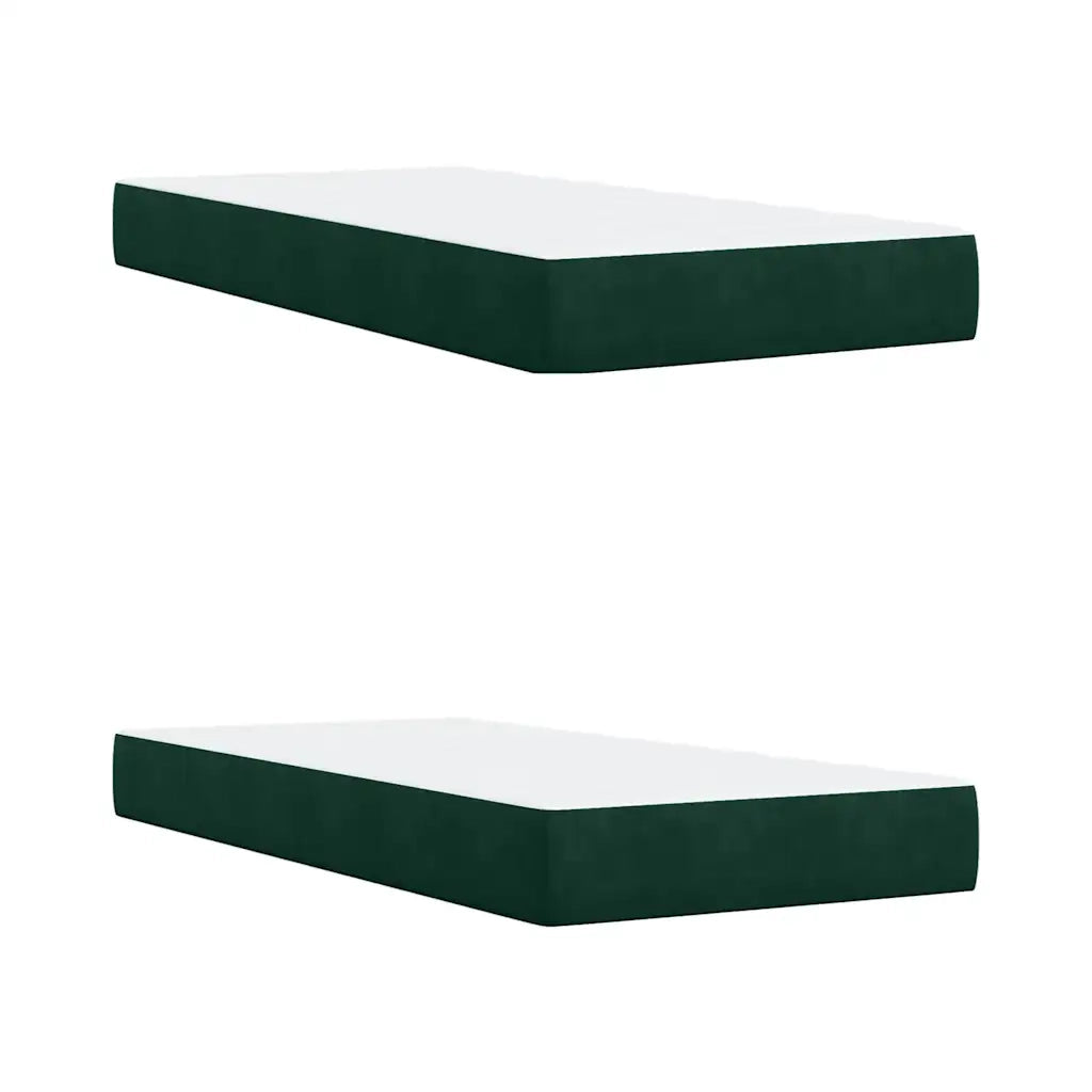 Giroletto a Molle con Materasso Verde Scuro 200x200 cm Velluto 3292445