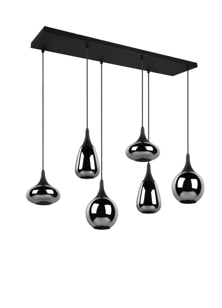 Lampadario Trio Lumina nero 6 luci E14 dimmerabile