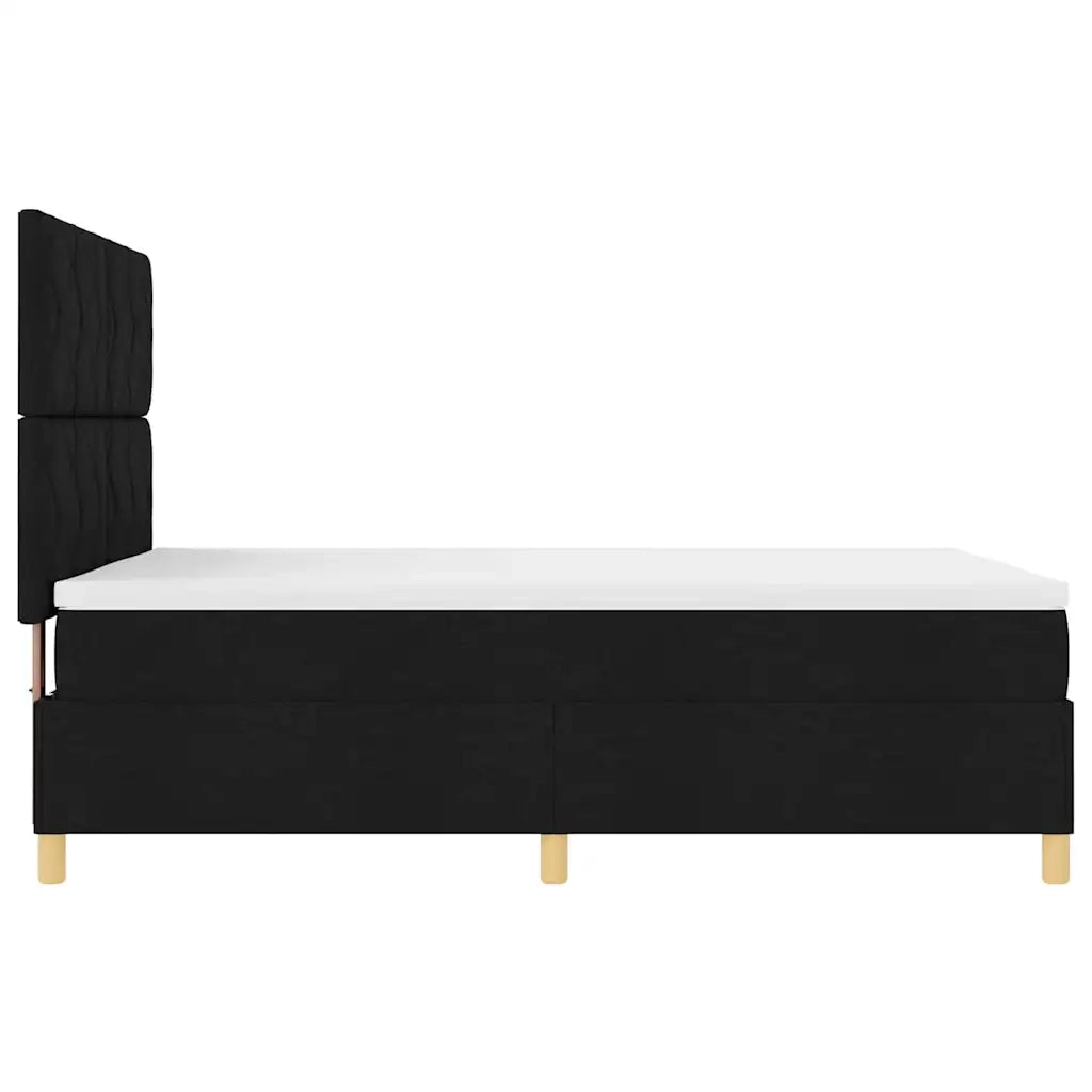 Letto a Sorgente LED con materasso Nero 140 x 200 cm Tessuto 3343182