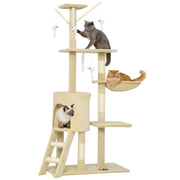 Torre per Gatti con Casetta e Piattaforme ¨C Xylo ¨C 60x35x134 cm Beige