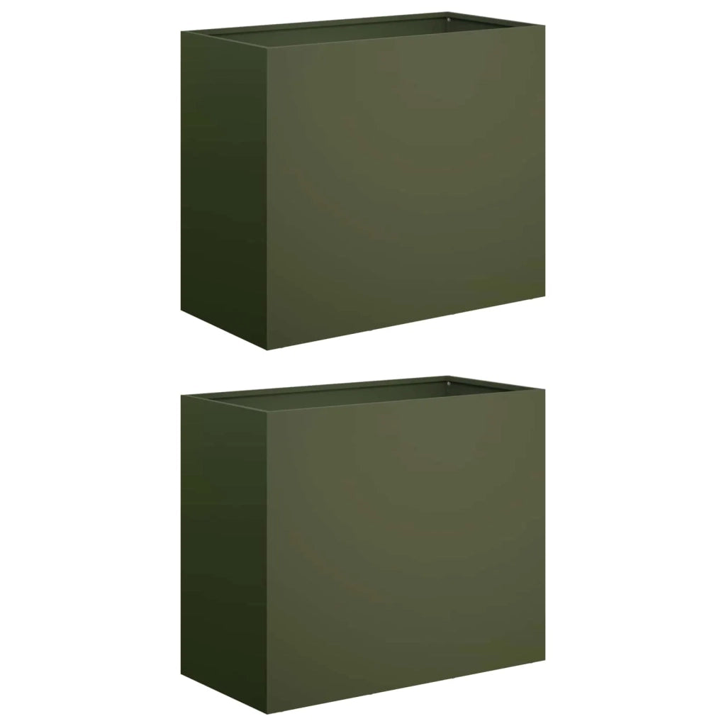 Vaso da giardino 2 pz Verde Oliva 60 x 30 x 40 cm 8005561