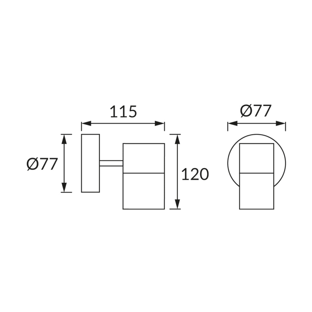 Applique esterna nera tubolare GU10 7W IP54 Gordon