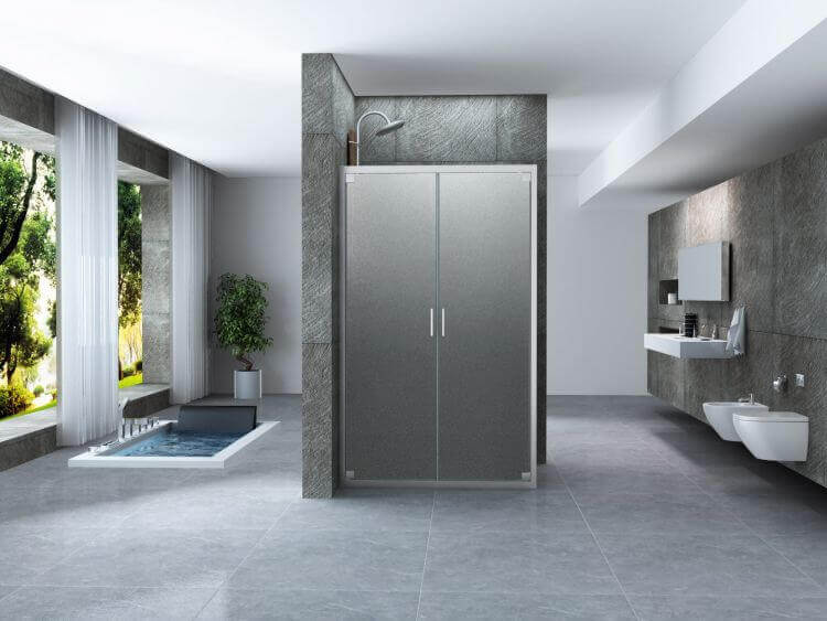 Box Doccia 6mm Porta Saloon Apertura Interna Esterna Opaco H190 - 65x120
