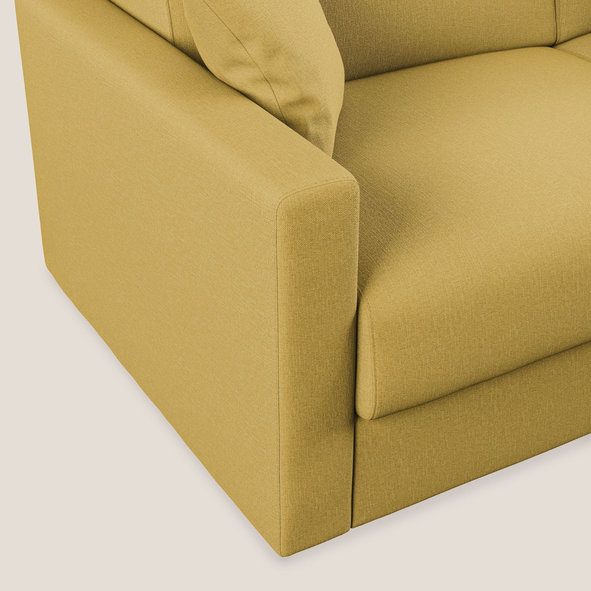 Divano Letto 3 Posti 206x92x96 cm in Tessuto Giallo