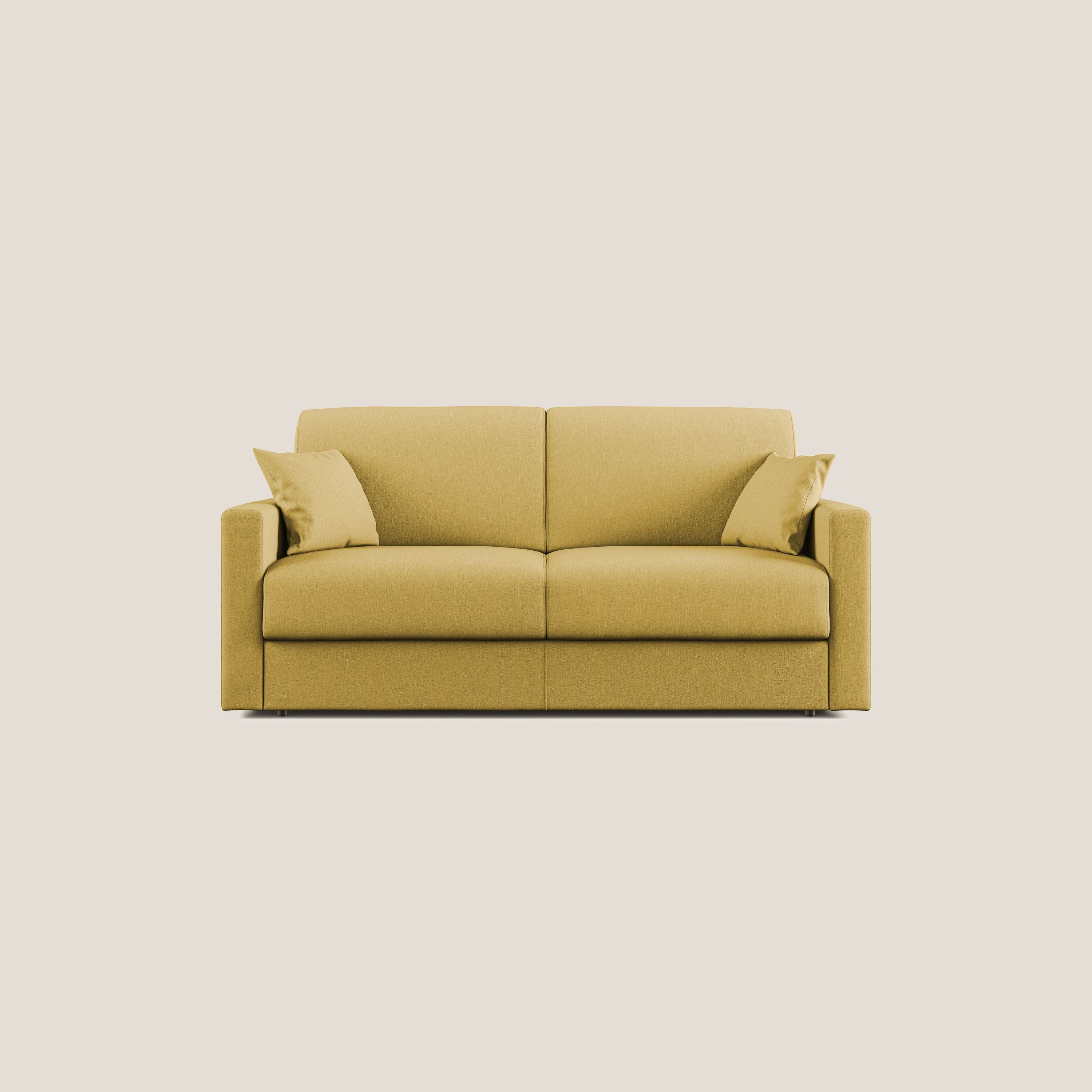 Divano Letto 3 Posti 206x92x96 cm in Tessuto Giallo