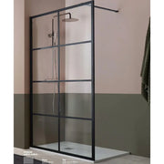 Parete Walk In H200 Anticalcare 8mm Trasparente Con Telaio A Finestra - 119.5 cm