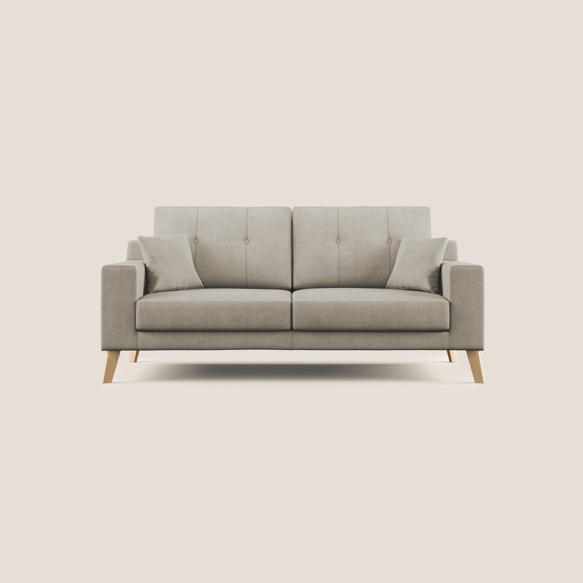 Divano 2 Posti 146x95x91 cm in Tessuto Panna