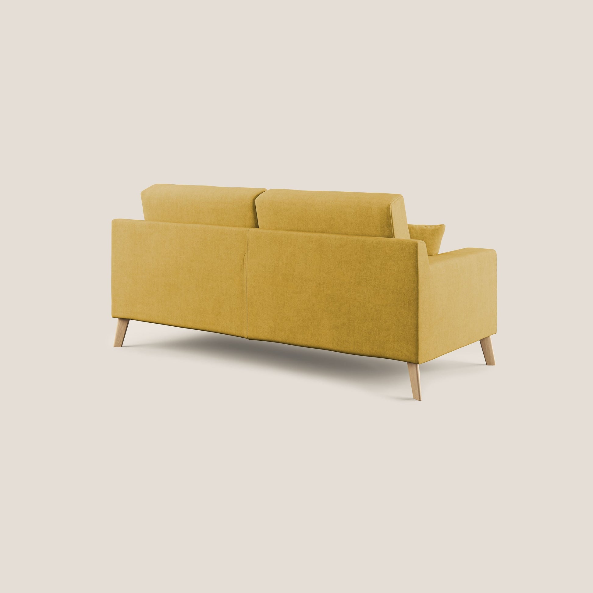 Divano 3 Posti 186x95x91 cm in Tessuto Giallo