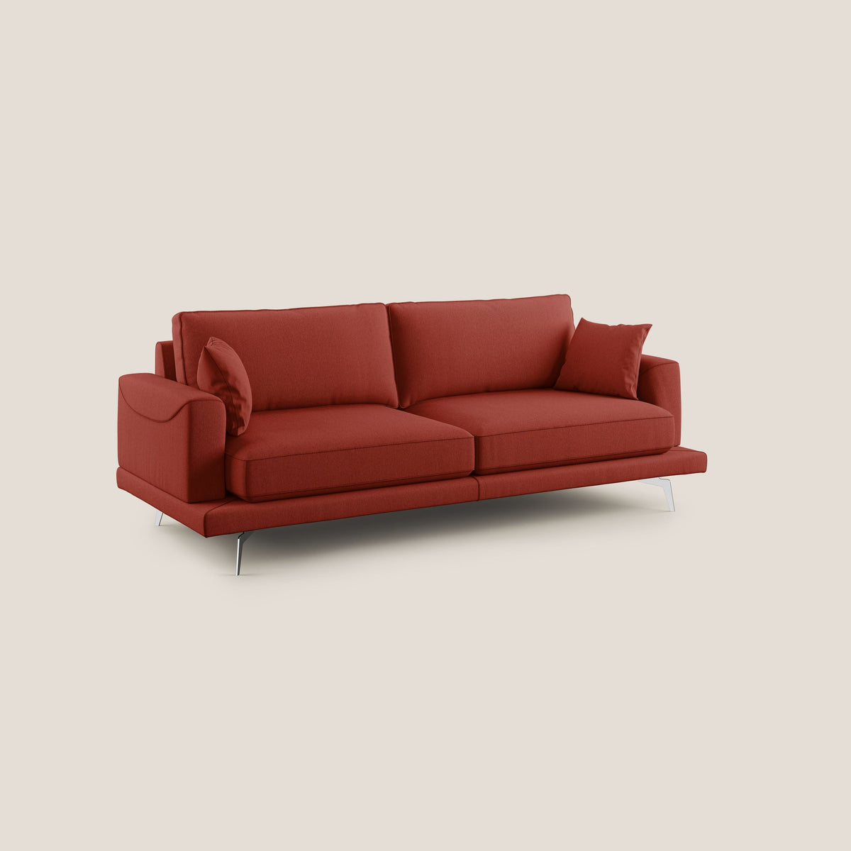 Divano 2 Posti 178x88x93 cm in Tessuto Rosso