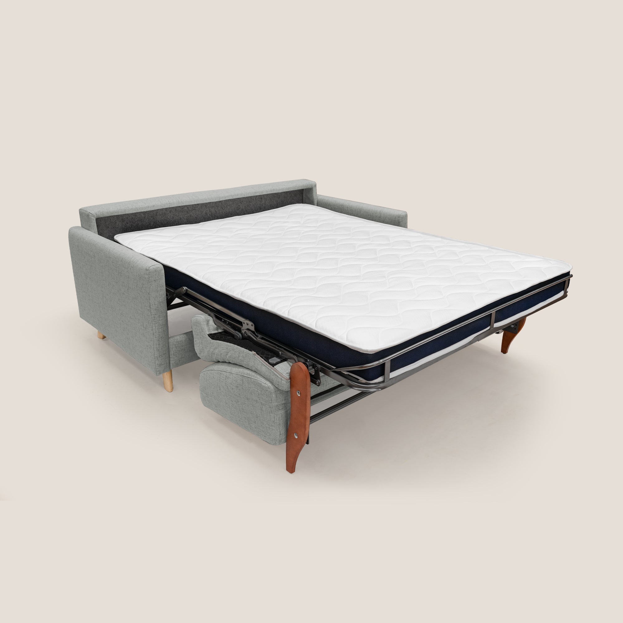 Divano Letto 3 Posti 180x94x97 cm in Tessuto Grigio Chiaro