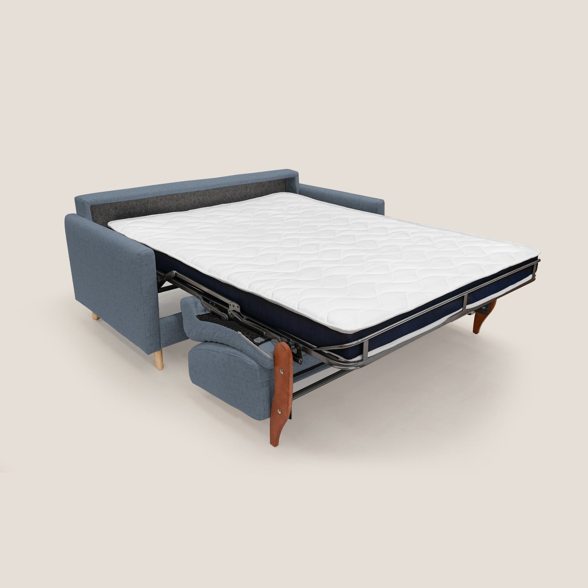 Divano Letto 2 Posti 160x94x97 cm in Tessuto Blu