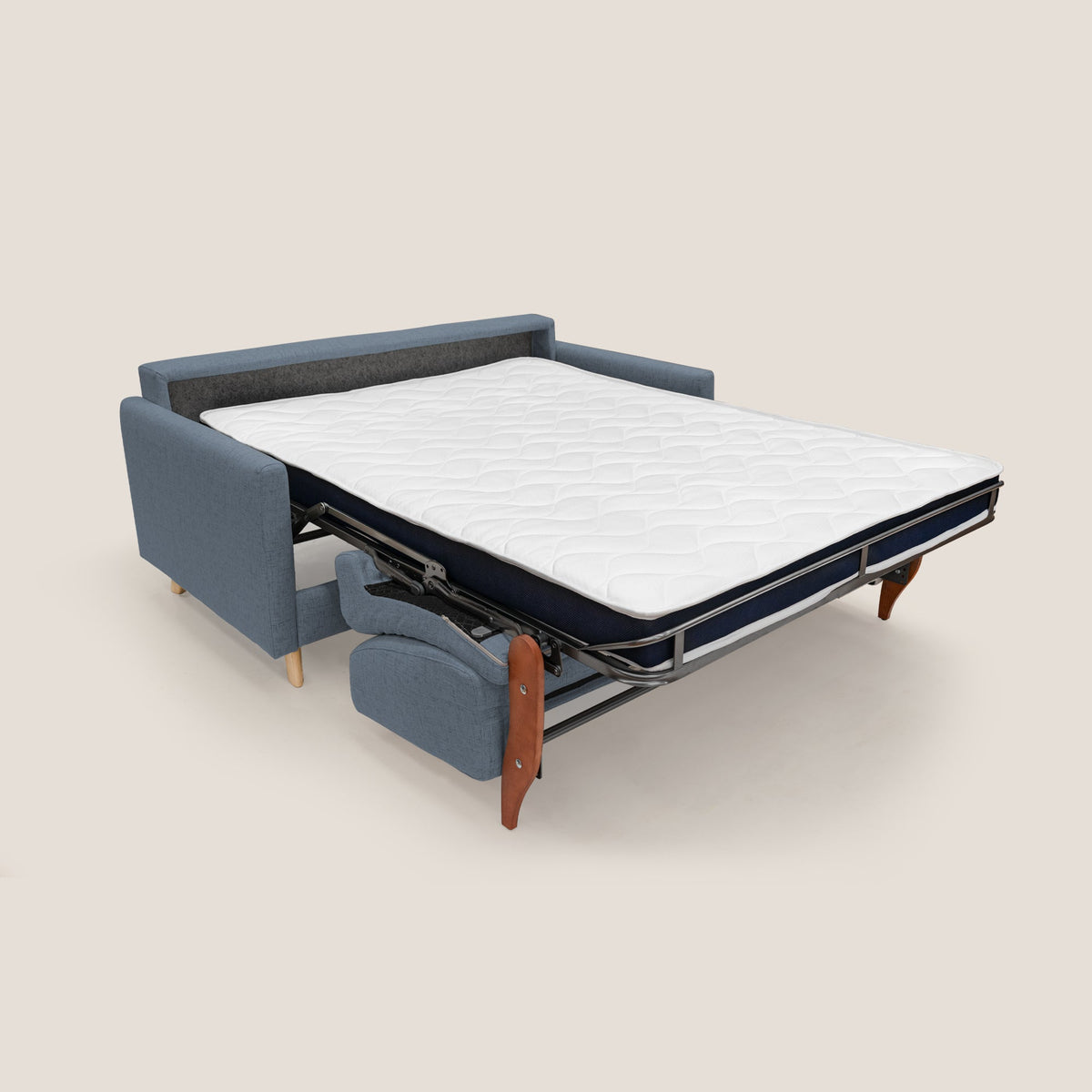 Divano Letto 2 Posti 160x94x97 cm in Tessuto Blu