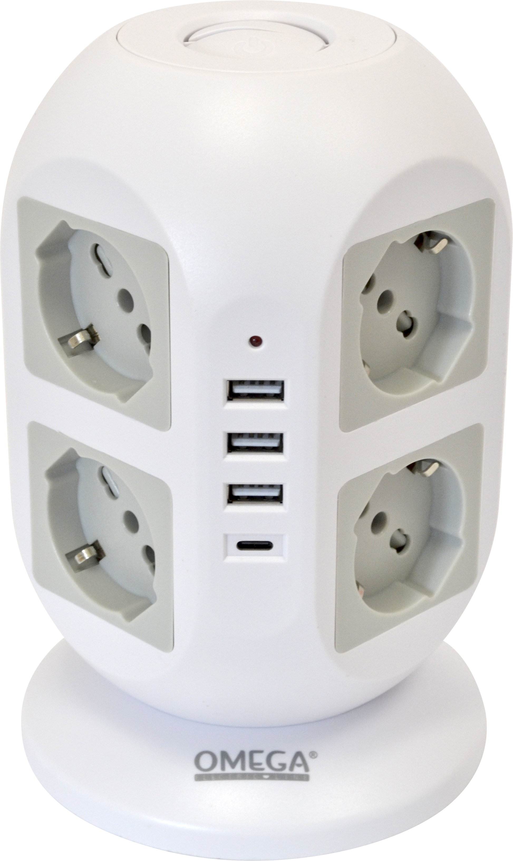 TOWER MULTIPRESA A TORRE 8 PRESE UNIVERSALI P40 E 4 USB
