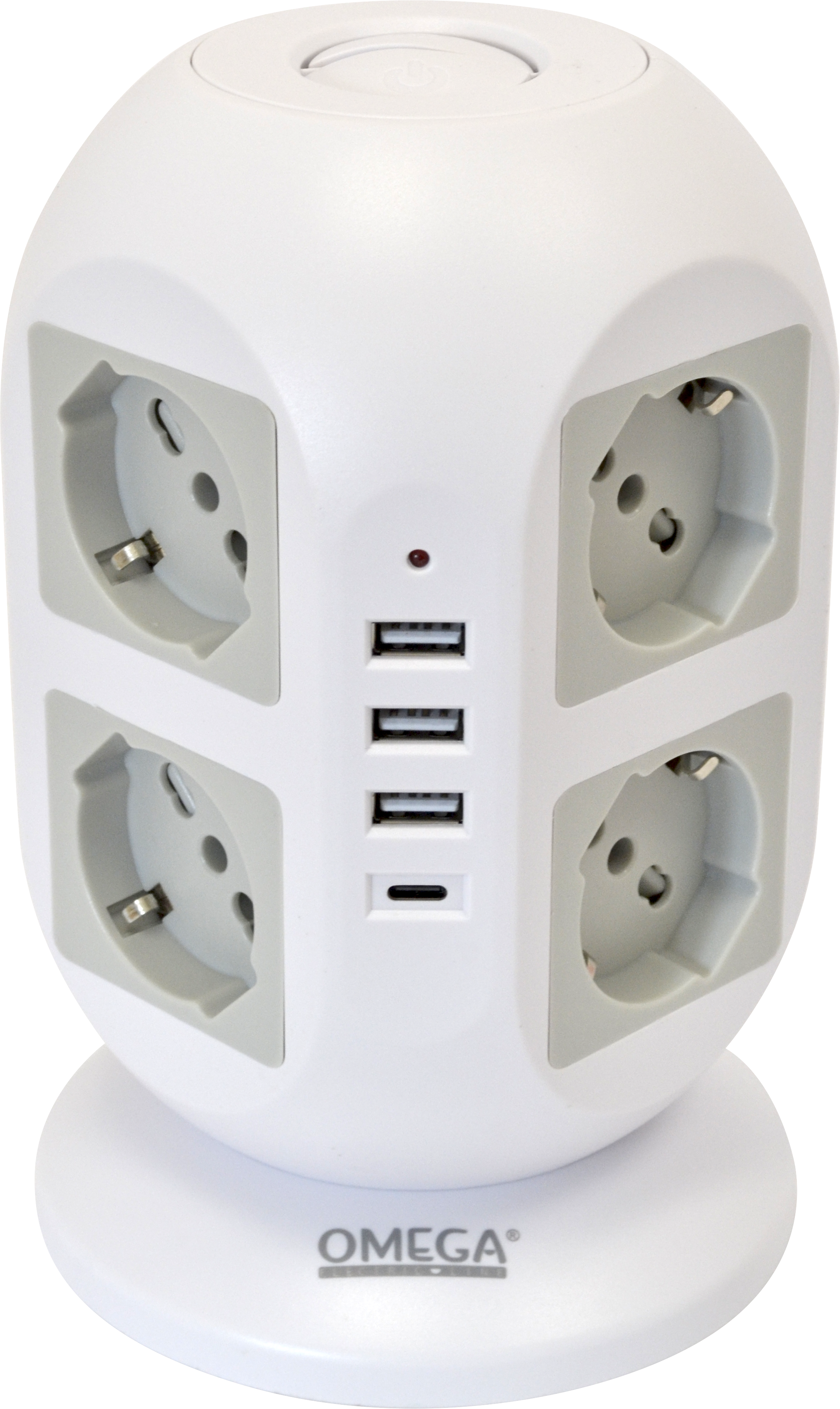 TOWER MULTIPRESA A TORRE 8 PRESE UNIVERSALI P40 E 4 USB