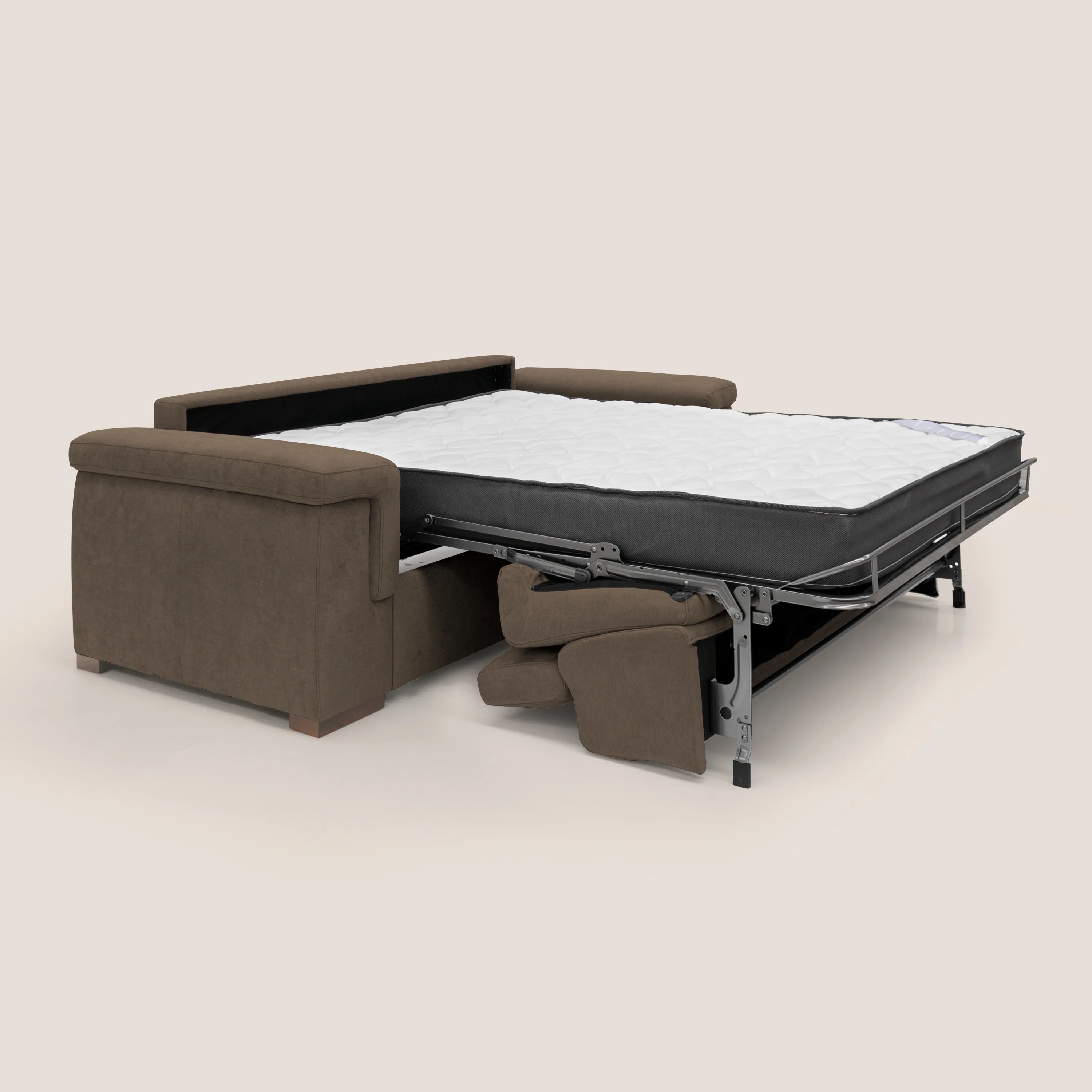 Divano Letto 3 Posti 200x100x95 cm in Tessuto Marrone