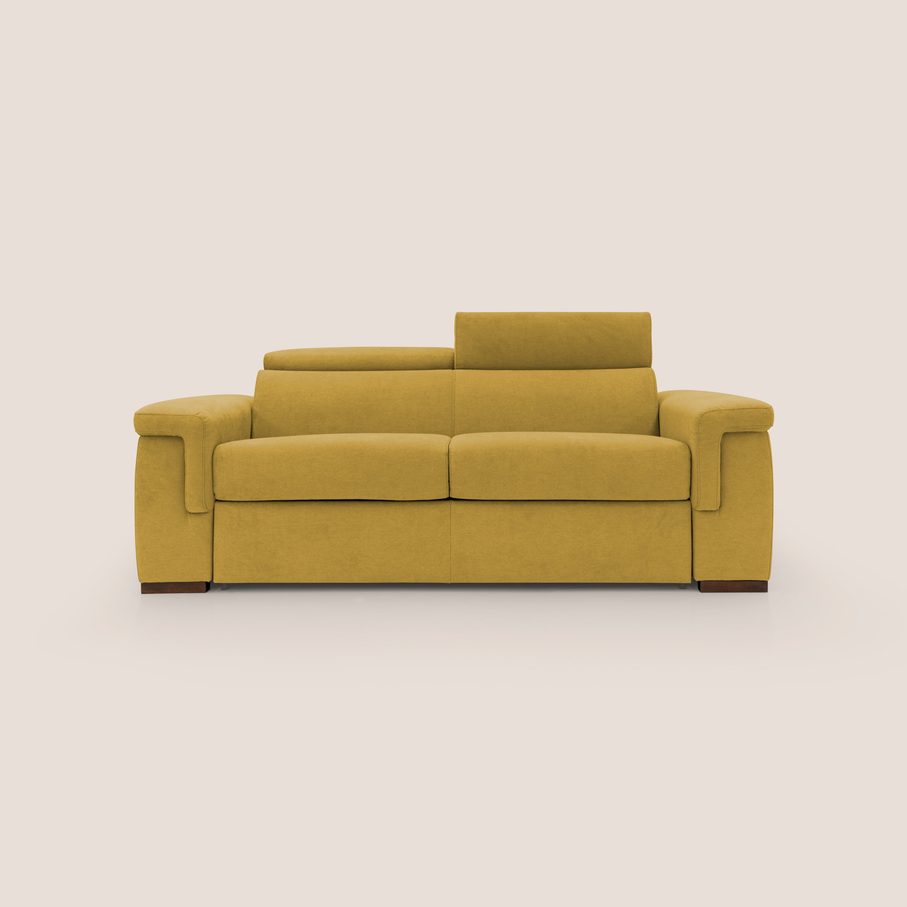 Divano Letto 3 Posti 200x100x95 cm in Tessuto Giallo