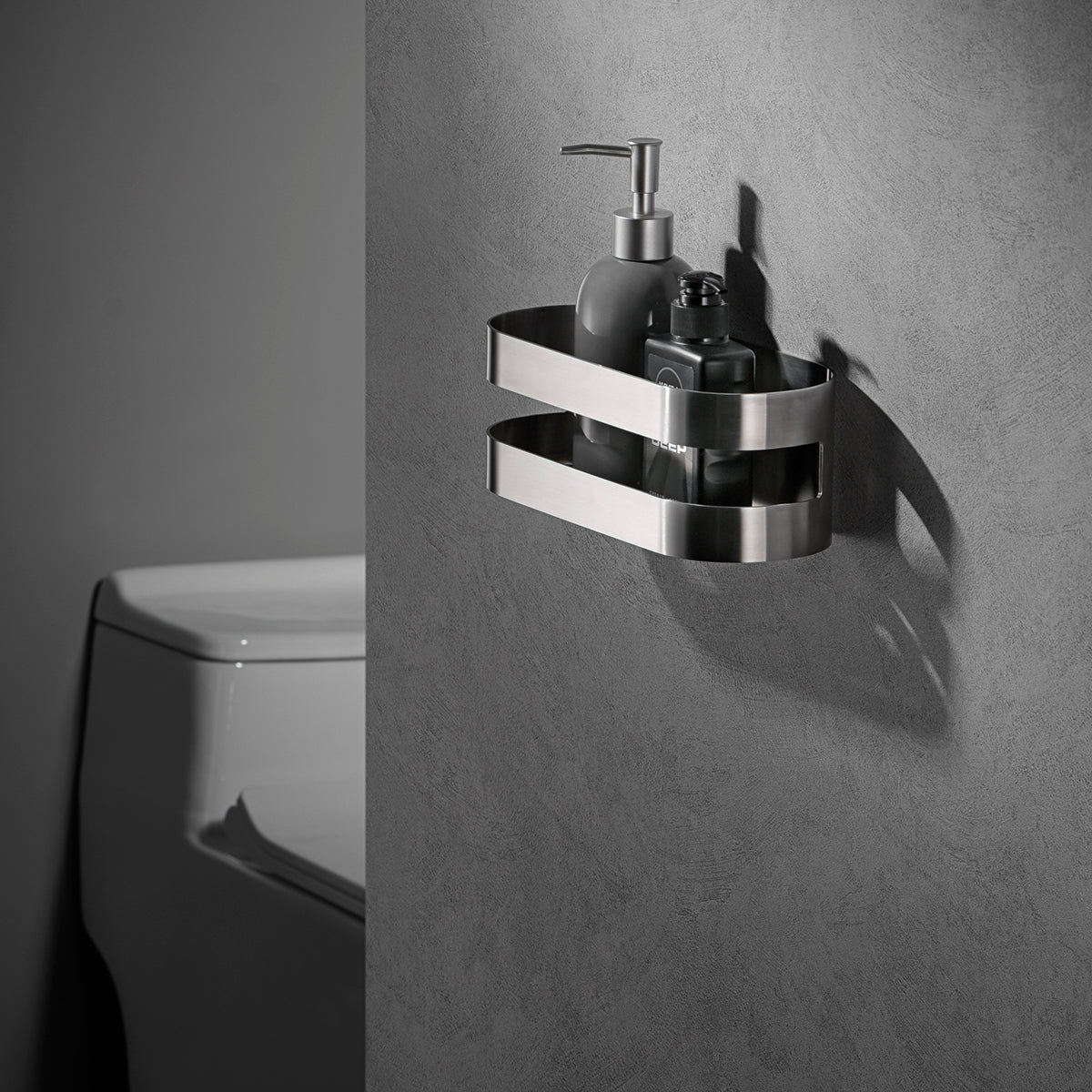 IMEX Portasapone frontale in acciaio S.304 e ottone con finitura nichel spazzolato, modello NIRMALA, codice Imex-ADL012-NQ