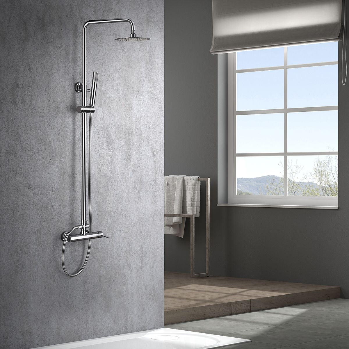 IMEX Miscelatore lavabo monocomando in ottone e zama cromato con cartuccia ceramica Ø26mm e tubi flessibili 3/8 inclusi Serie Milos Stick Imex-BDYS045-1