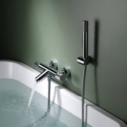 IMEX Miscelatore vasca-doccia termostatico cromato in ottone e zama, tubo flessibile metallo 180 cm, supporto doccia ABS, maniglia rotonda, cartuccia termostatica TURN CLEAN SYSTEM - Modello Imex-BTD0